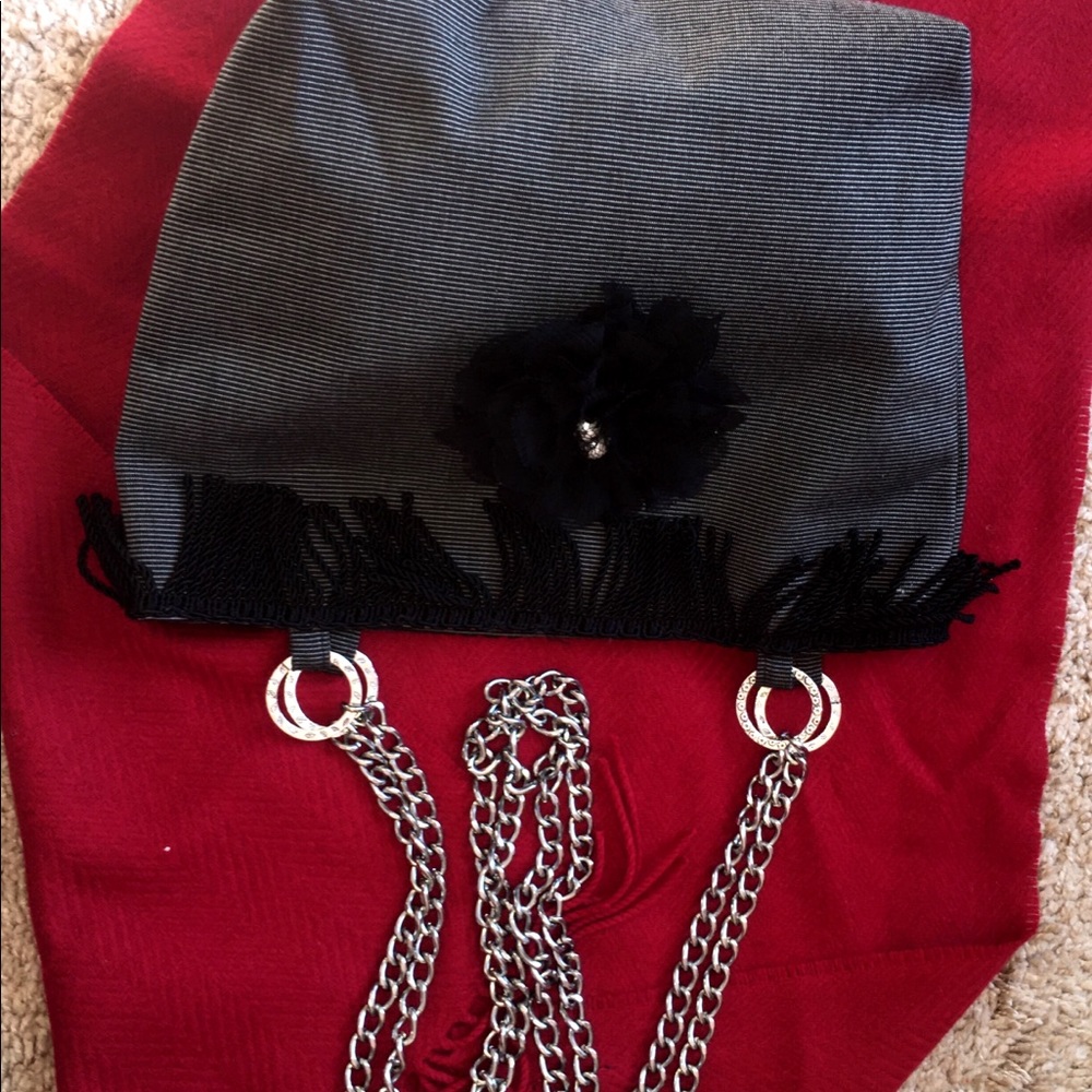 REDUCED AGAIN Black purse/fringe chain, - Picture 10 of 12